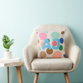 Cojín Decorativo Punto de polka monograma moderno