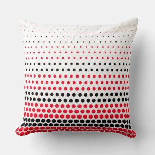 Cojín Decorativo Punto de Polka Rojo y Negro Cadmio Moderno