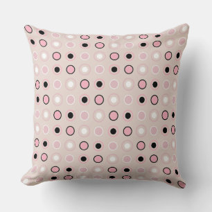 Cojín Decorativo Punto rosa, blanco y negro
