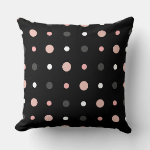 Cojín Decorativo Punto rosa, gris y negro