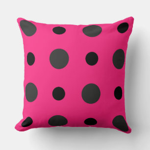 Cojín Decorativo Punto rosa, negro y gris caliente