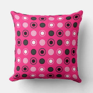 Cojín Decorativo Punto rosa, negro y gris caliente