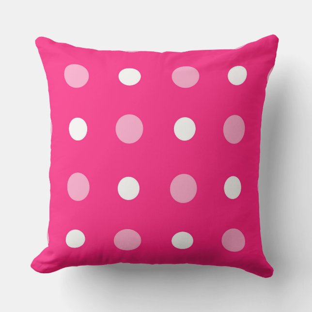 Cojín Decorativo Punto rosa y blanco caliente (Anverso)