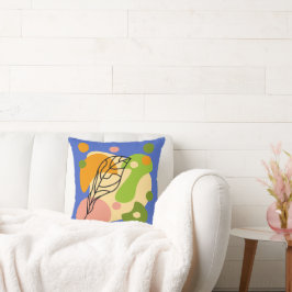 Cojín Decorativo Puntos abstractos interesantes con hojas