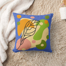 Cojín Decorativo Puntos abstractos interesantes con hojas