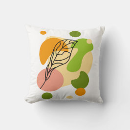 Cojín Decorativo Puntos abstractos interesantes con hojas