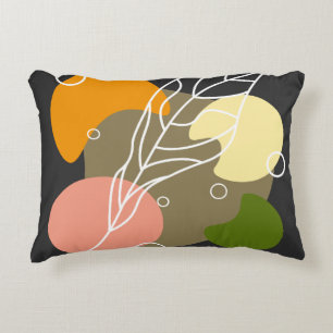 Cojín Decorativo Puntos abstractos interesantes con hojas