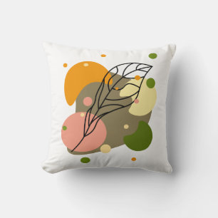 Cojín Decorativo Puntos abstractos interesantes con hojas