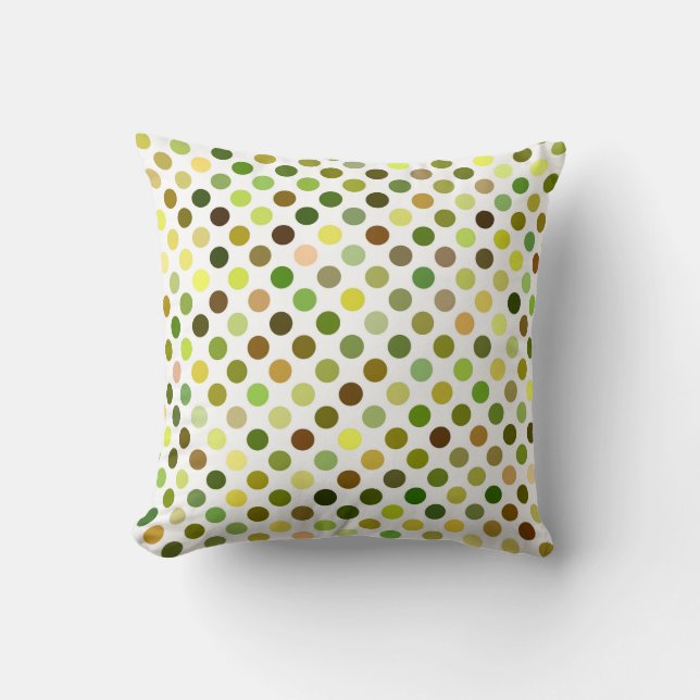 Cojín Decorativo Puntos amarillo y verde (Anverso)