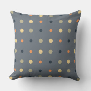 Cojín Decorativo puntos azules, amarillos y naranjas