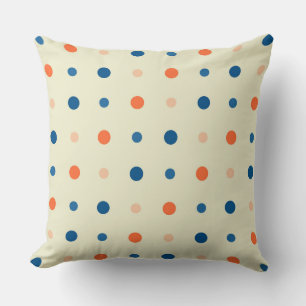 Cojín Decorativo puntos azules y naranjas