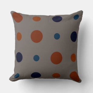 Cojín Decorativo puntos azules y naranjas