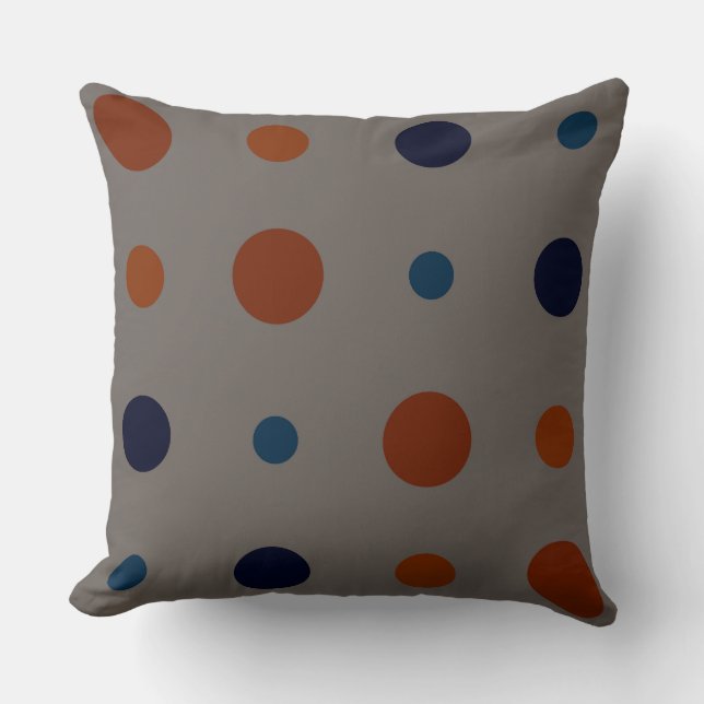 Cojín Decorativo puntos azules y naranjas (Anverso)
