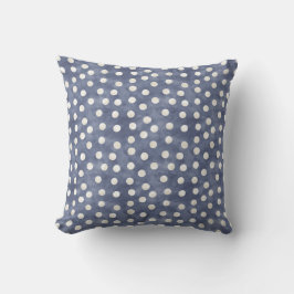 Cojín Decorativo Puntos Blancos Azules  