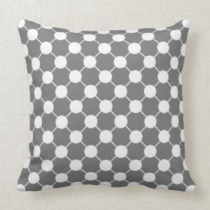 COJÍN DECORATIVO PUNTOS BLANCOS DE LA MODA PILLOW_RETRO EN GRIS.