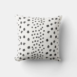 Cojín Decorativo Puntos blancos negros del cepillo