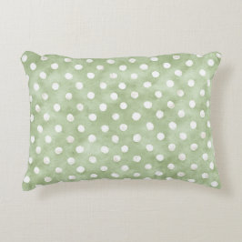 Cojín Decorativo Puntos Blancos Rayas Verdes