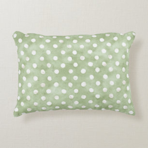 Cojín Decorativo Puntos Blancos Rayas Verdes