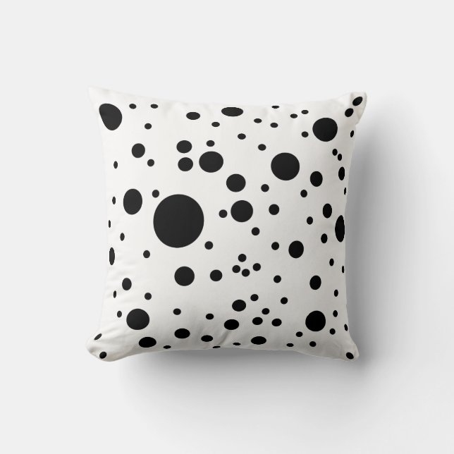 Cojín Decorativo Puntos dálmatas negros y blancos lindos (Anverso)