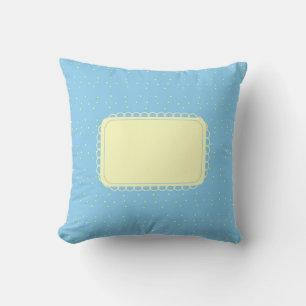 Cojín Decorativo Puntos de bebé azules y amarillos