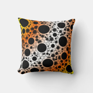Cojín Decorativo Puntos de burbuja espacial - Amarillo/Naranja/Blan