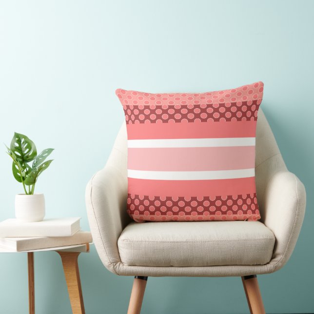Cojín Decorativo Puntos de Coral Polka (Silla)