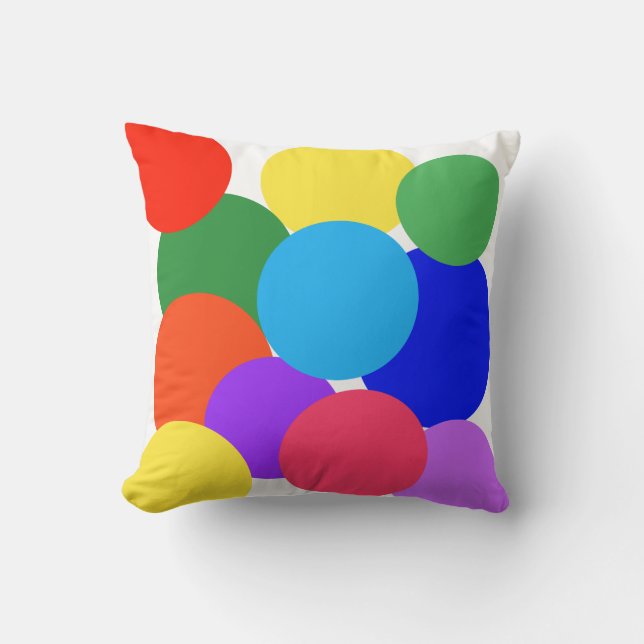 Cojín Decorativo Puntos de la polca arcoiris (Anverso)