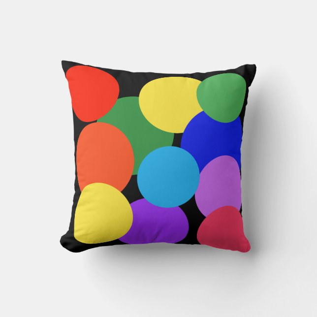 Cojín Decorativo Puntos de la polca arcoiris (Anverso)
