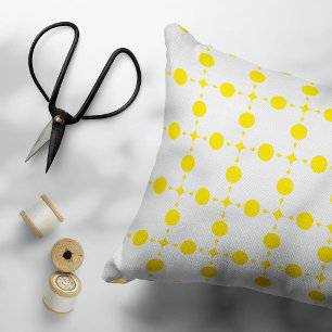 Cojín Decorativo Puntos de Polka Amarillo, Patrón De Punto De Polka