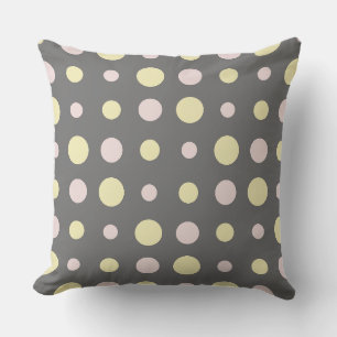 Cojín Decorativo Puntos de polka amarillos y morados
