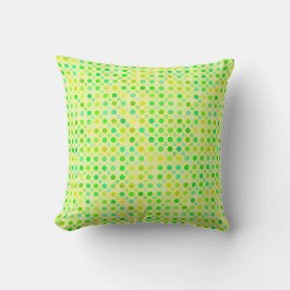 Cojín Decorativo puntos de polka amarillos y verdes