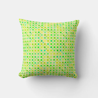 Cojín Decorativo puntos de polka amarillos y verdes