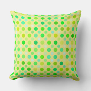 Cojín Decorativo puntos de polka amarillos y verdes