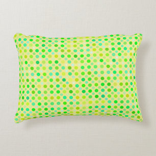 Cojín Decorativo puntos de polka amarillos y verdes