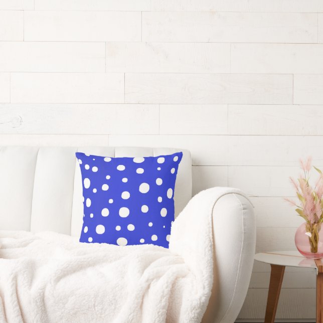 Cojín Decorativo Puntos de Polka Azul Invierno (Sofá)