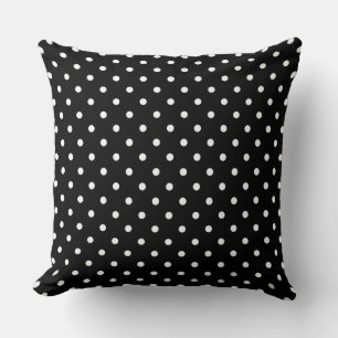 Cojín Decorativo Puntos De Polka Blanco Y Negro