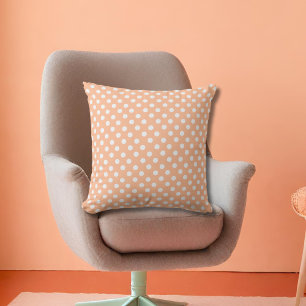 Cojín Decorativo puntos de polka en Peach Fuzz