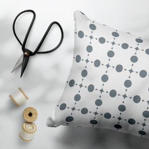 Cojín Decorativo Puntos de Polka Gris, Patrón De Punto De Polka, Pu