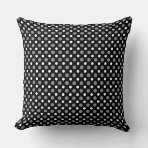 Cojín Decorativo Puntos de polka gris y blanco