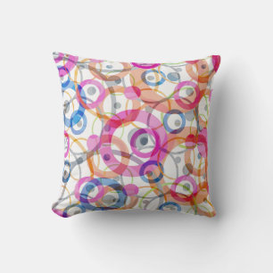 Cojín Decorativo Puntos de polka multicolores, círculos sobre un bl