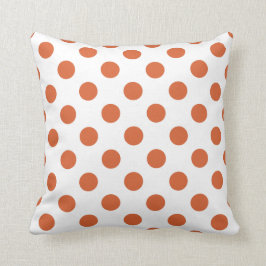 Cojín Decorativo Puntos de polka naranja quemados