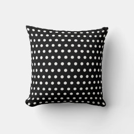 Cojín Decorativo Puntos de polka negros y blancos