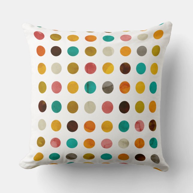Cojín Decorativo Puntos de polka otoñales (Anverso)
