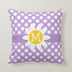 Cojín Decorativo Puntos de Polka Púrpura de Lavender