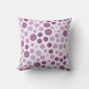 Cojín Decorativo Puntos de Polka Púrpura Jugosos