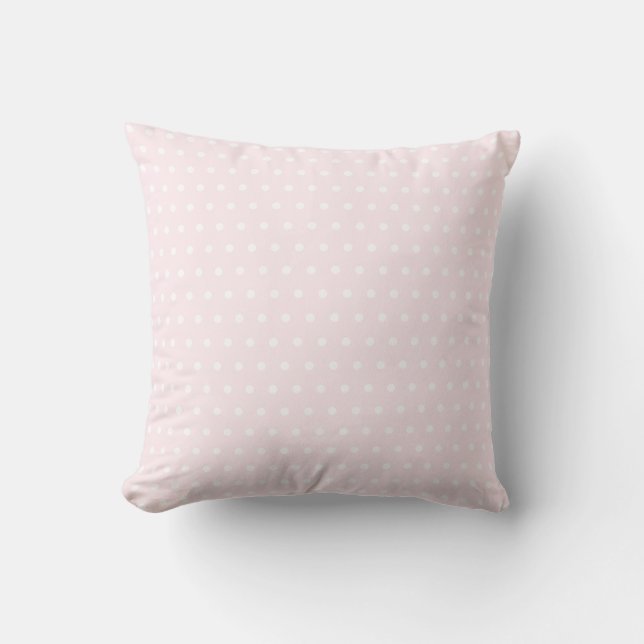 Cojín Decorativo Puntos de Polka Rosa (Anverso)
