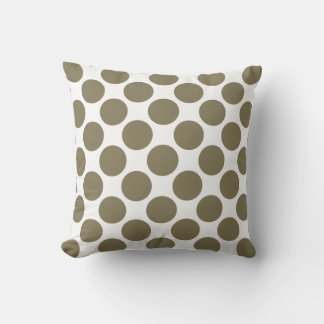 Cojín Decorativo Puntos de Polka Verde de Oliva de Hierba Seca