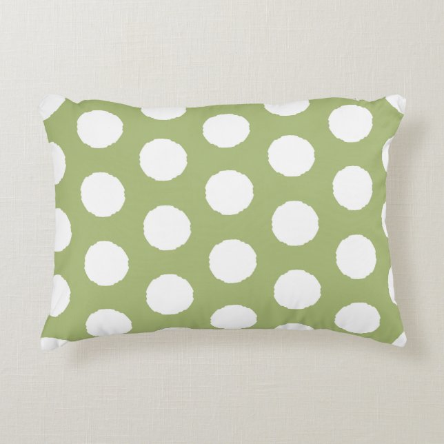 Cojín Decorativo Puntos de Polka Verde Masaje (Anverso)