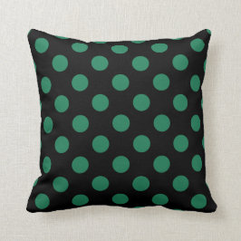 Cojín Decorativo Puntos de polka verdes y negros