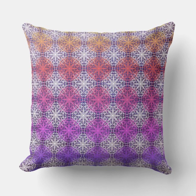 Cojín Decorativo Puntos de Rainbow Mandella Polka (Anverso)